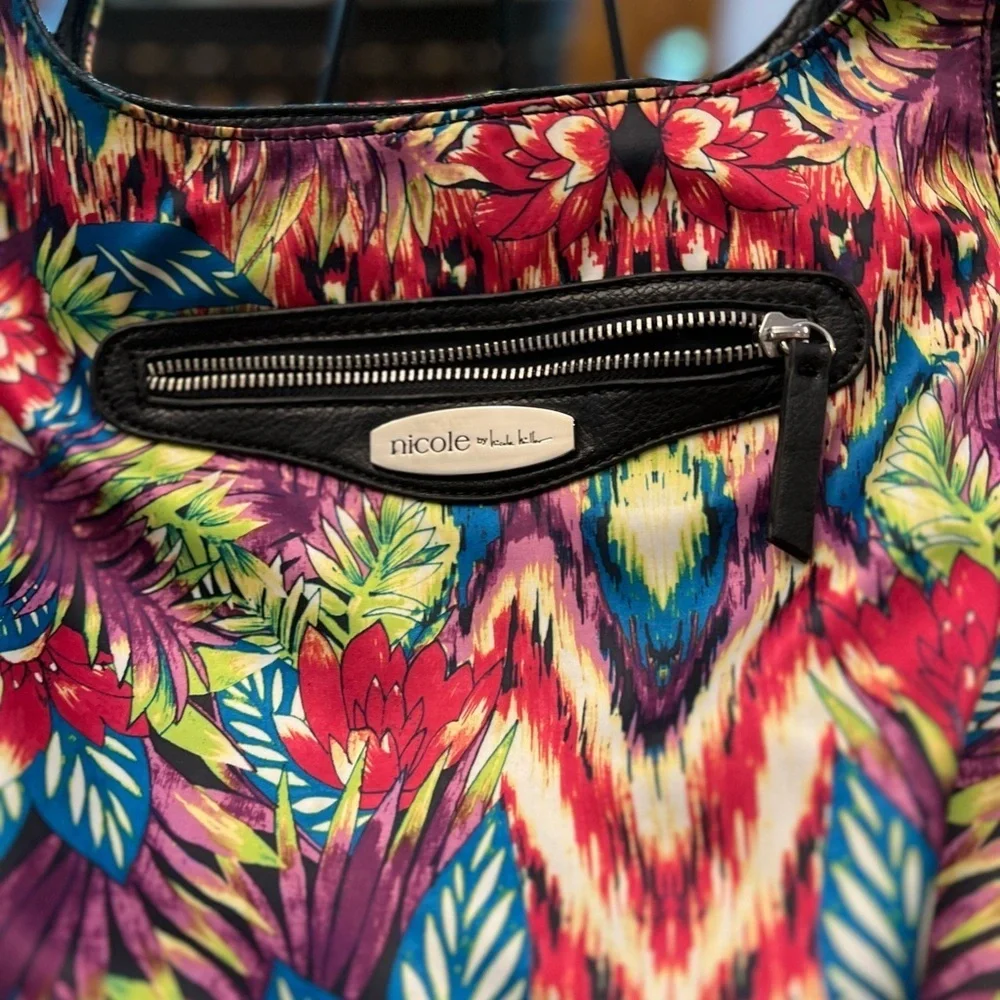 Nicole Miller Vibrant Floral Shoulder Bag - Picture 5 of 10